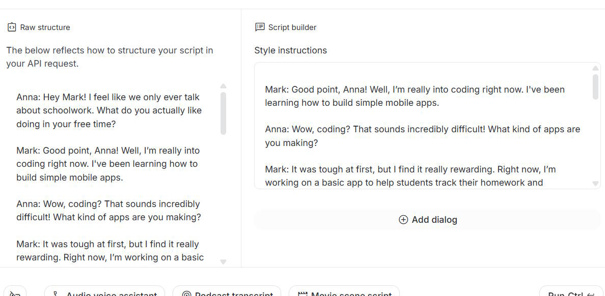 Hội thoại trên Google AI Studio