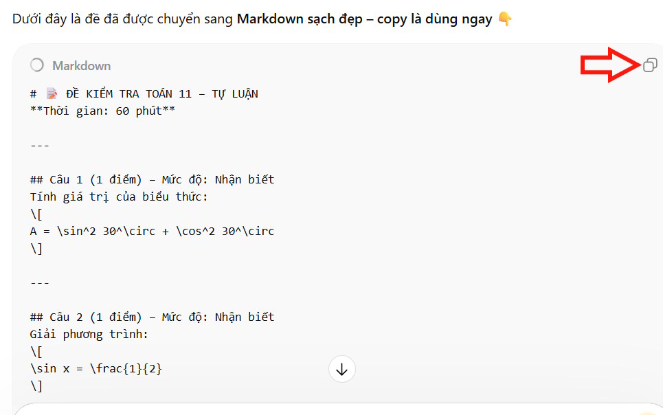 Nội dung markdown