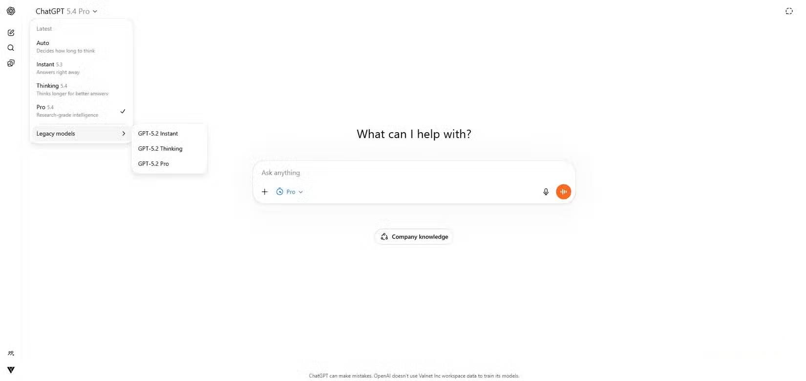 Giao diện ChatGPT 5.4 Pro