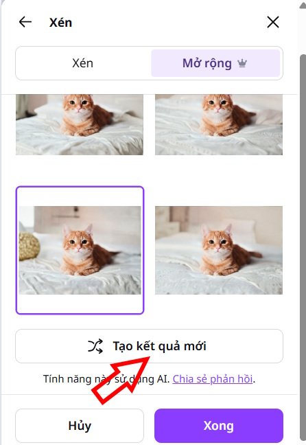 Ảnh mở rộng trên Canva 