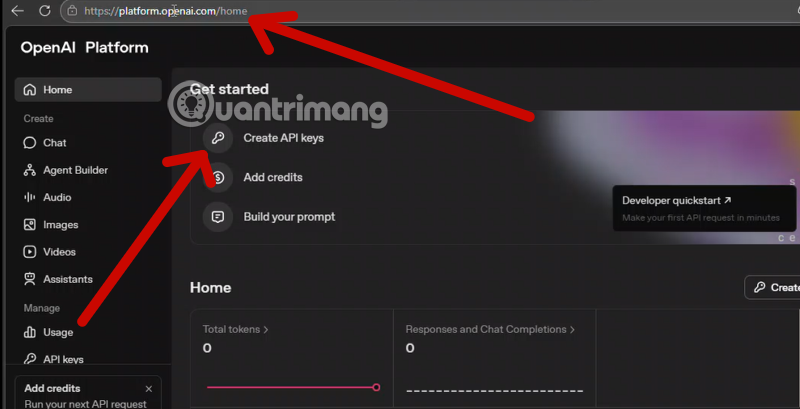 tạo api keys chatgpt