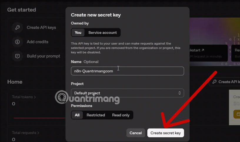 tạo api keys chatgpt