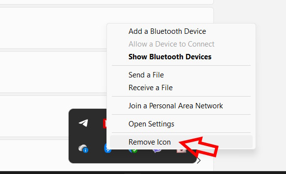Ẩn biểu tượng Bluetooth tại thanh Taskbar