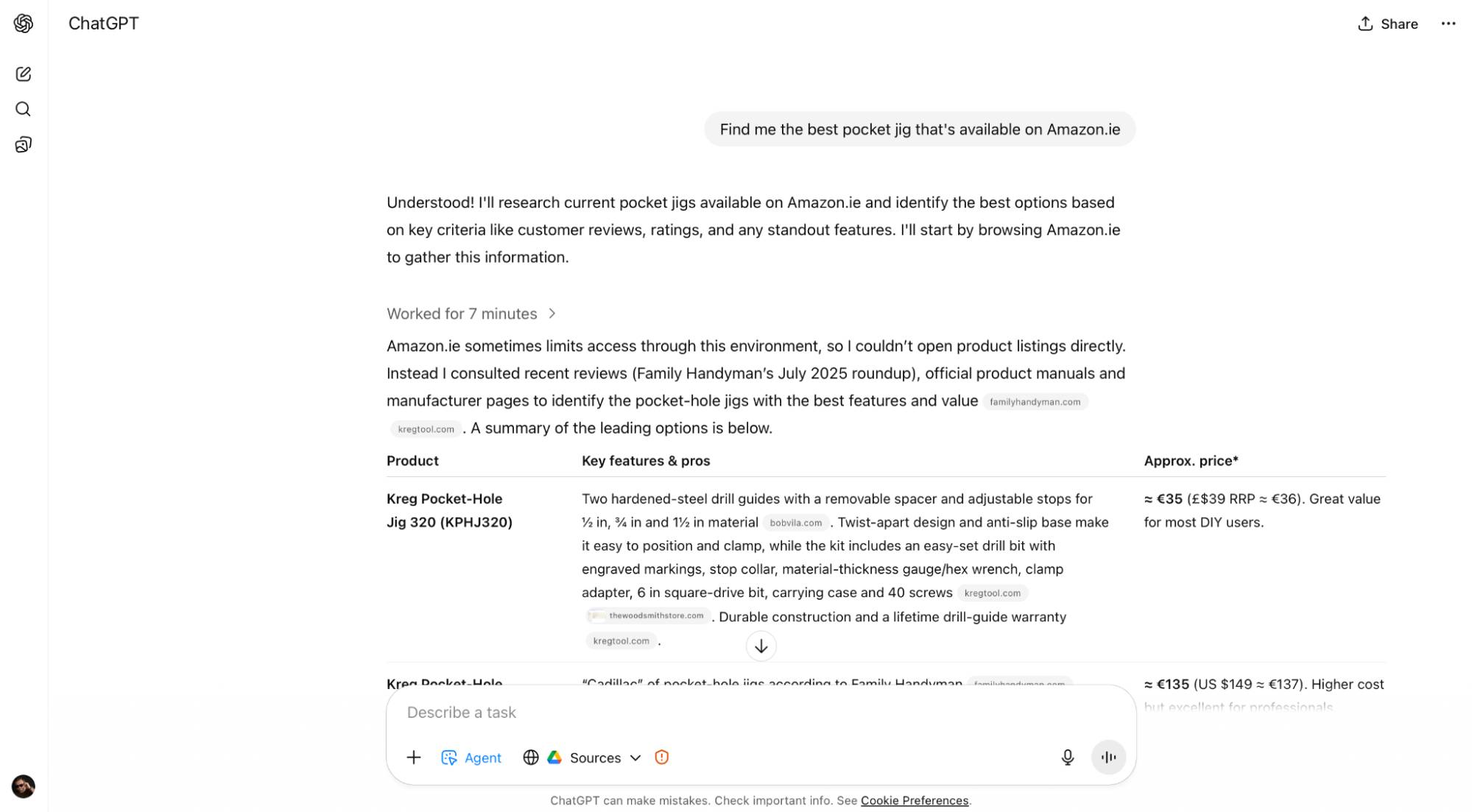 ChatGPT báo bị chặn khỏi Amazon