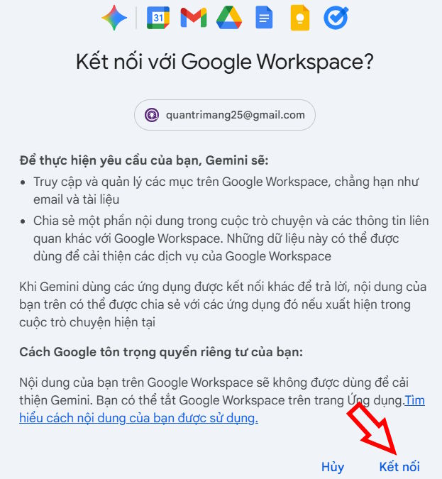 Kết nối với Google Workspace trên Gemini