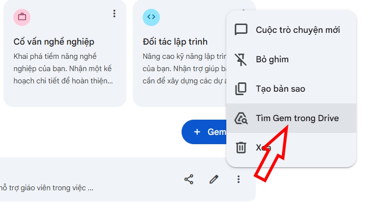 Lưu trợ lý chia sẻ trên Gemini