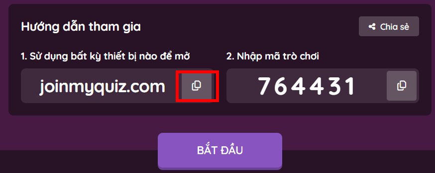 Gửi link bài kiểm tra trên Wayground