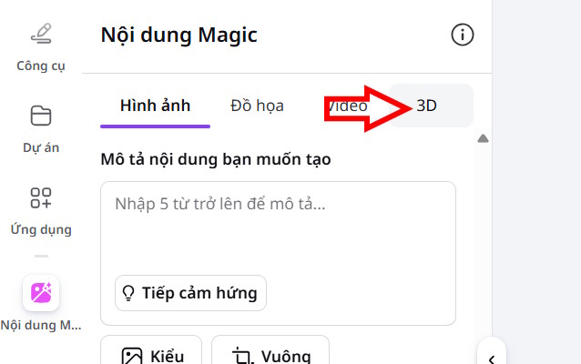 Tạo thiết kế 3D trên Canva 