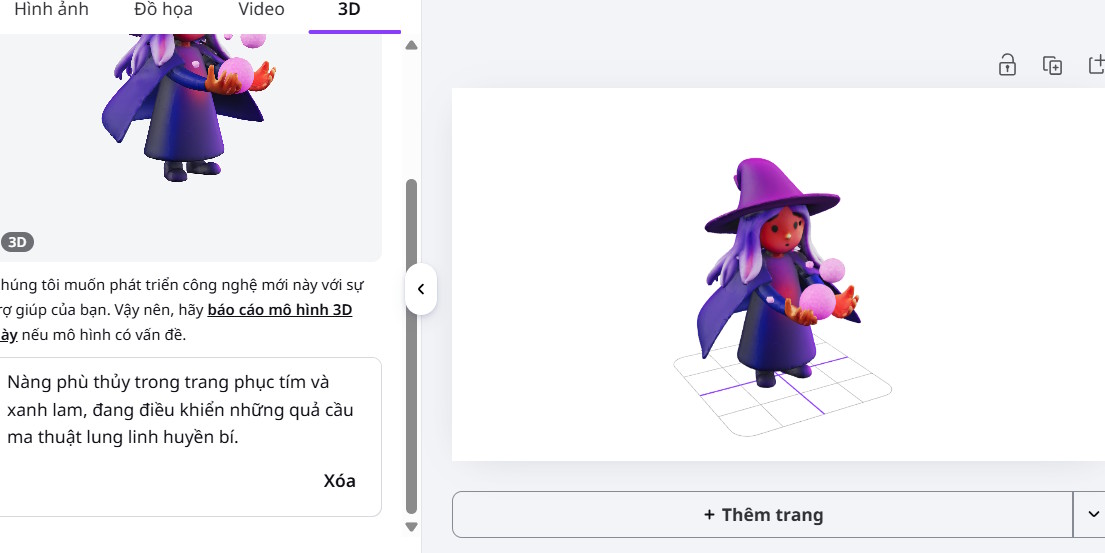 Tạo lại thiết kế 3D cần tạo trên Canva 