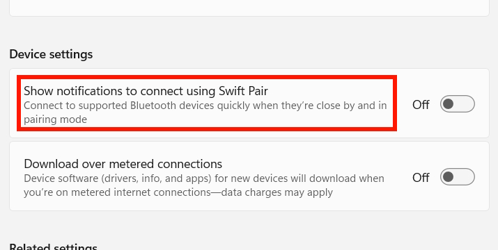 Bật tắt kết nối nhanh Bluetooth Windows 11