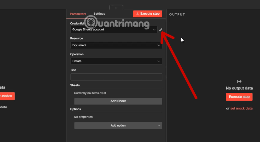 thêm sheets vào n8n