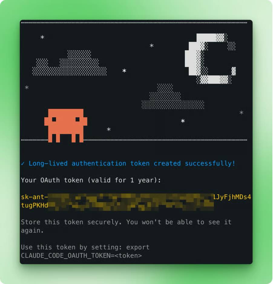 Claude Code CLI tạo mã setup-token có hiệu lực trong một năm