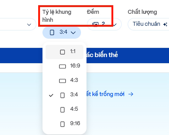 Kích thước poster AI tạo trên Gamma Imagine
