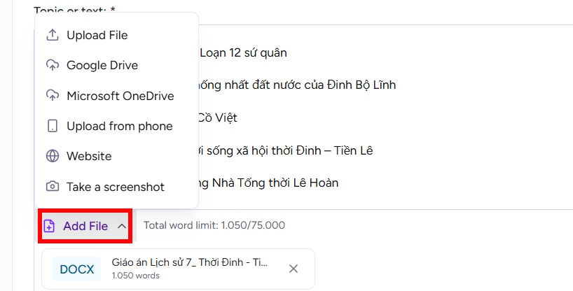 Chủ đề phiếu bài tập tạo trên Magic School