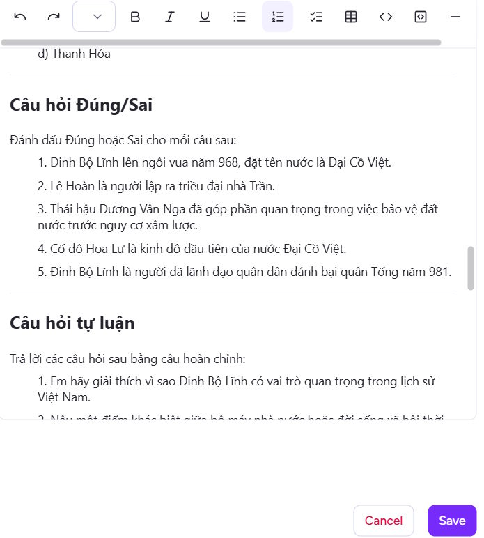 Chỉnh sửa phiếu bài tập tạo trên Magic School