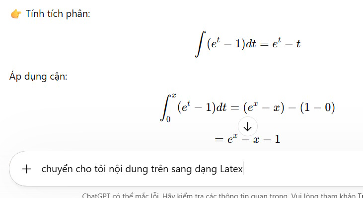Chuyển nội dung sang LaText