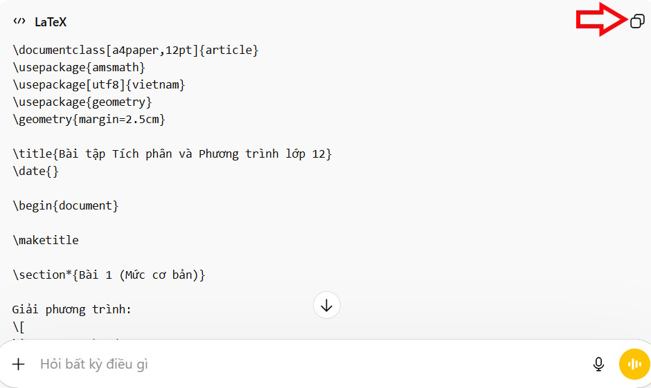 Copy nội dung LaText