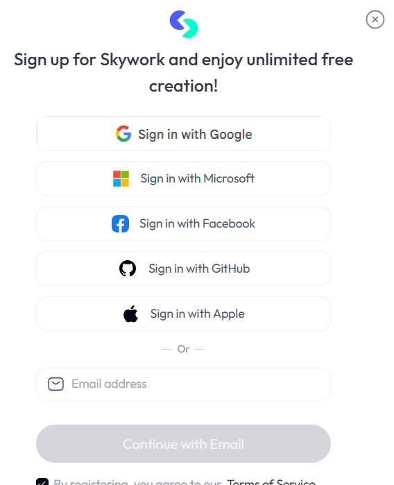 Tạo tài khoản Skywork AI