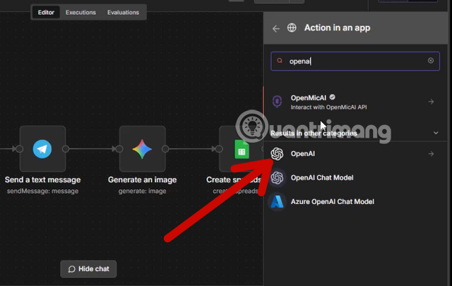 tạo ảnh open ai với n8n