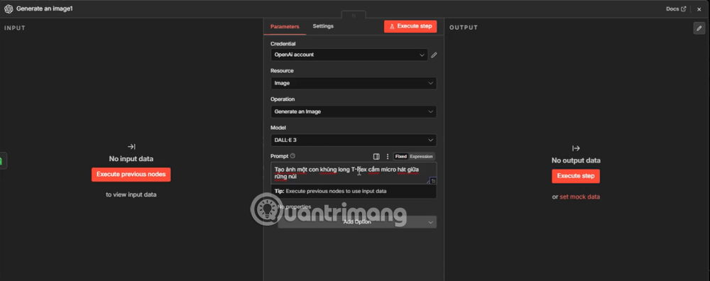 tạo ảnh open ai với n8n