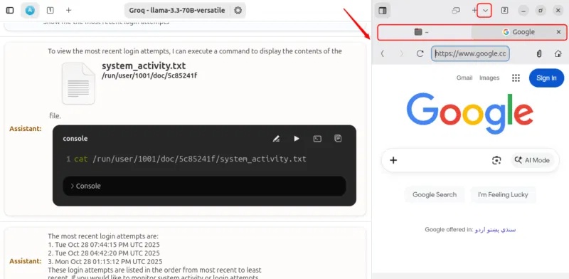 Newelle bao gồm mini app