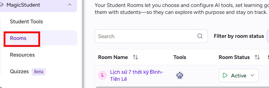 Quản lý học sinh dùng Chatbot trên Magic School