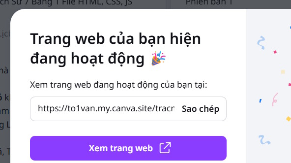 Trang web trắc nghiệm tạo trên Canva AI