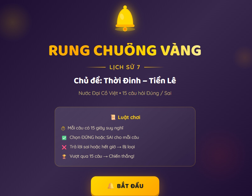 Game Rung chuông vàng trên Canva AI
