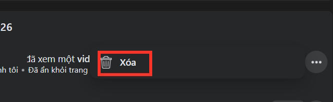 Xóa video Facebook Reels đã xem 