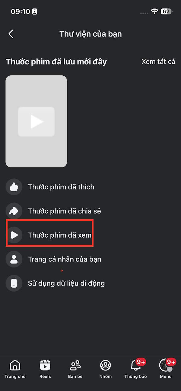 Facebook Reels đã xem 