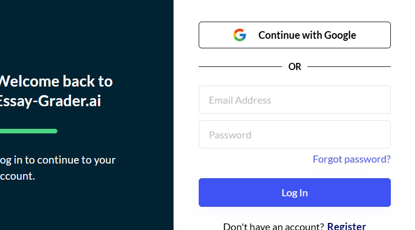 Đăng ký tài khoản Essay Grader