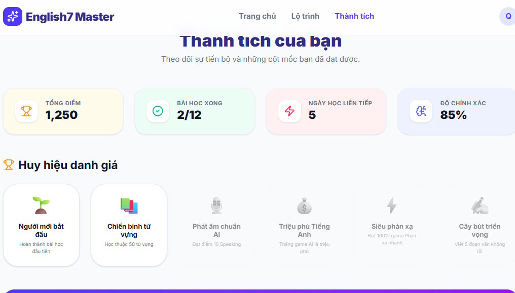 Thành tích tự học trên app Google AI Studio