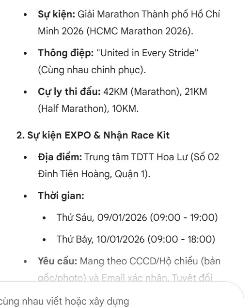 Nội dung tóm tắt dữ liệu trên Gemini 