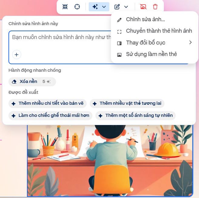Chỉnh sửa ảnh trong slide