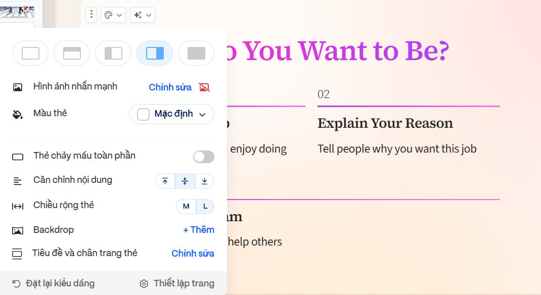 Tùy chỉnh nội dung trong slide