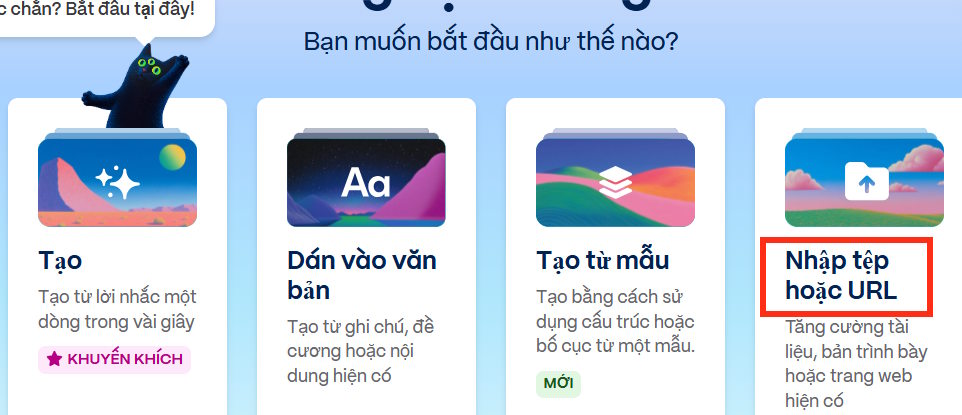 Tải dữ liệu lên Gamma AI