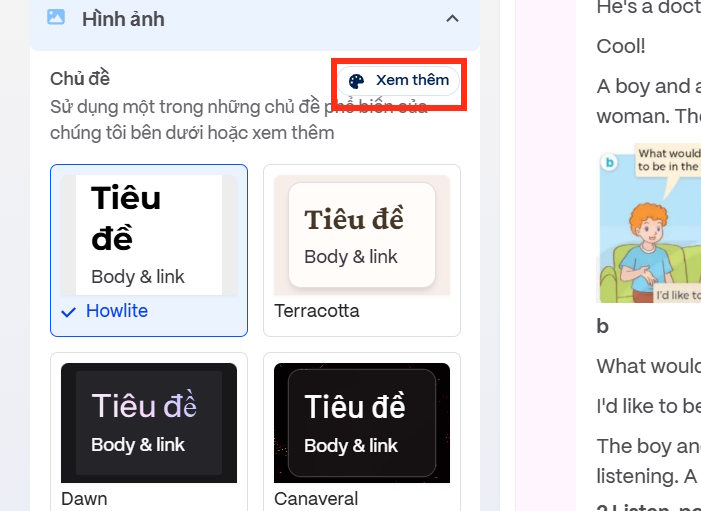 Thay đổi chủ đề cho slide trên Gamma AI