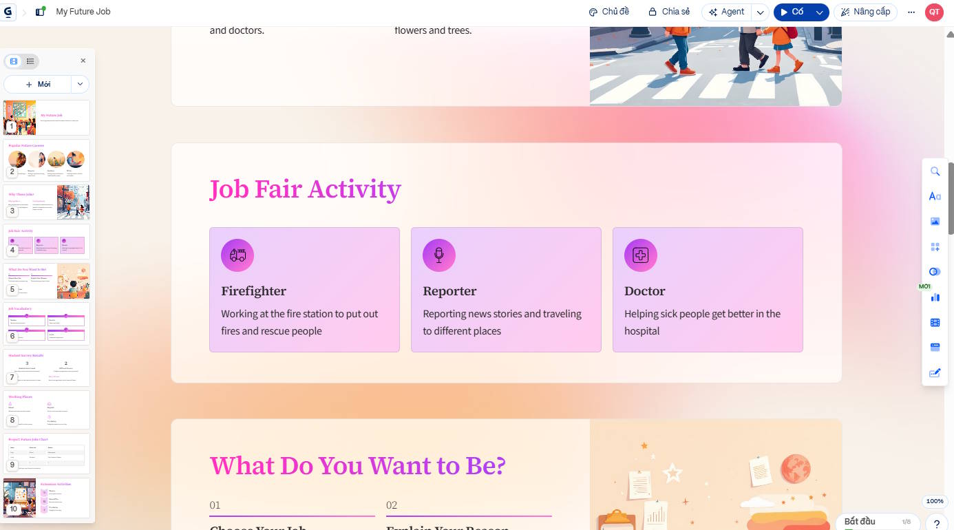 Slide trên Gamma AI