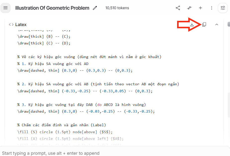 Nội dung LaText trên Google AI Studio
