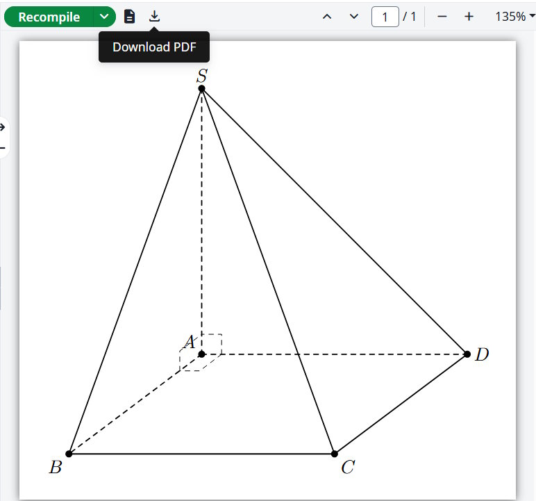 Hình học không gian trên Overleaf