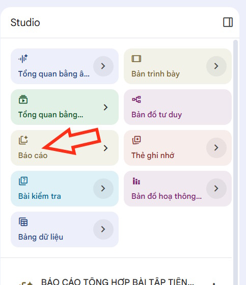 Tạo báo cáo NotebookLM
