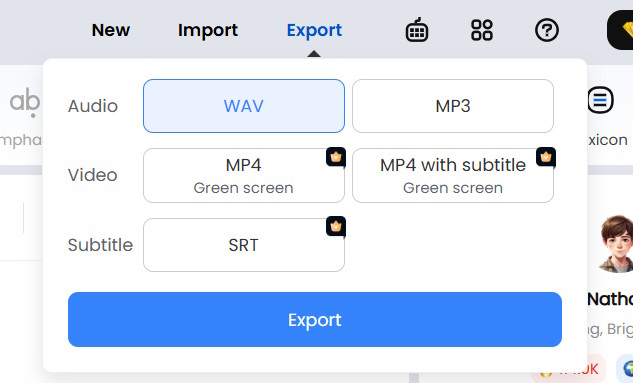 Tải hội thoại trên DupDub
