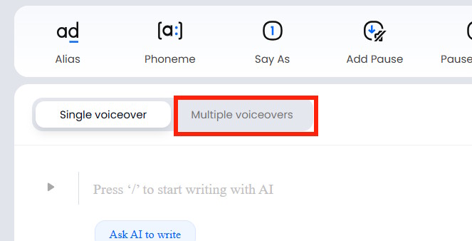 Multiple voiceovers DupDub