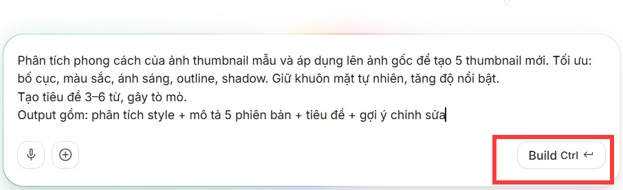 Mô tả tạo app trên Google AI Studio