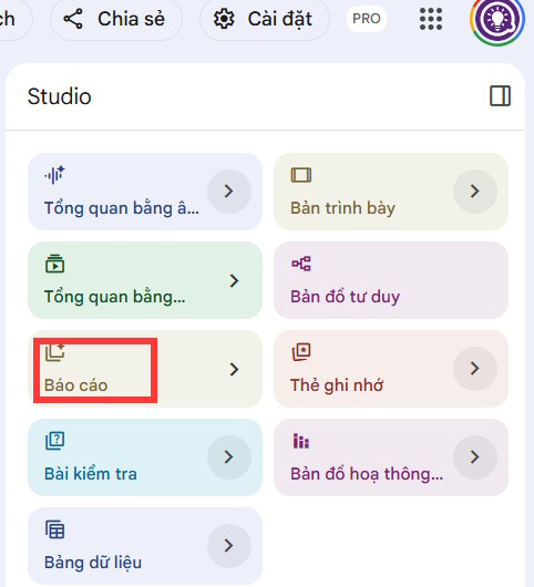 Báo cáo trên NotebookLM