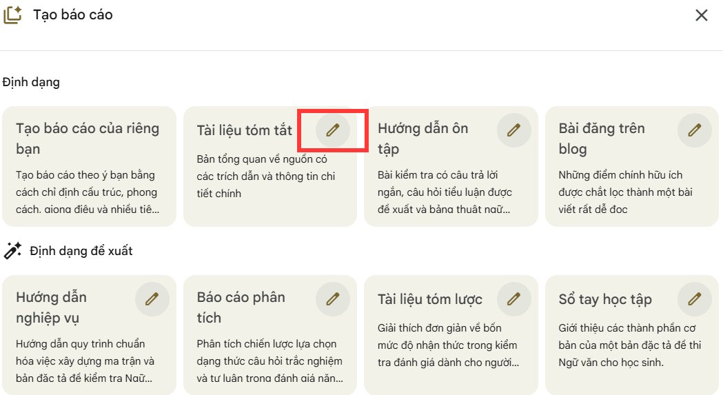 Tài liệu báo cáo tập huấn trên NotebookLM