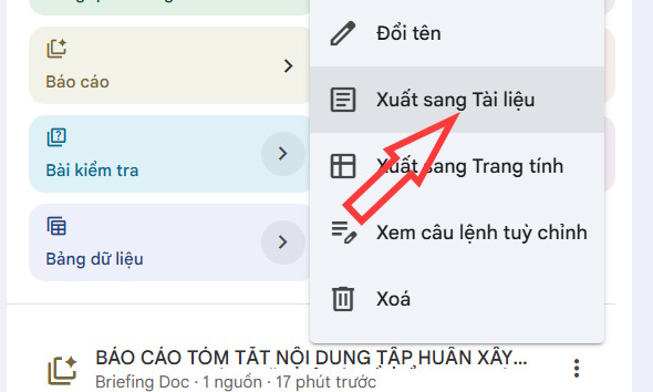 Tải báo cáo tập huấn trên NotebookLM