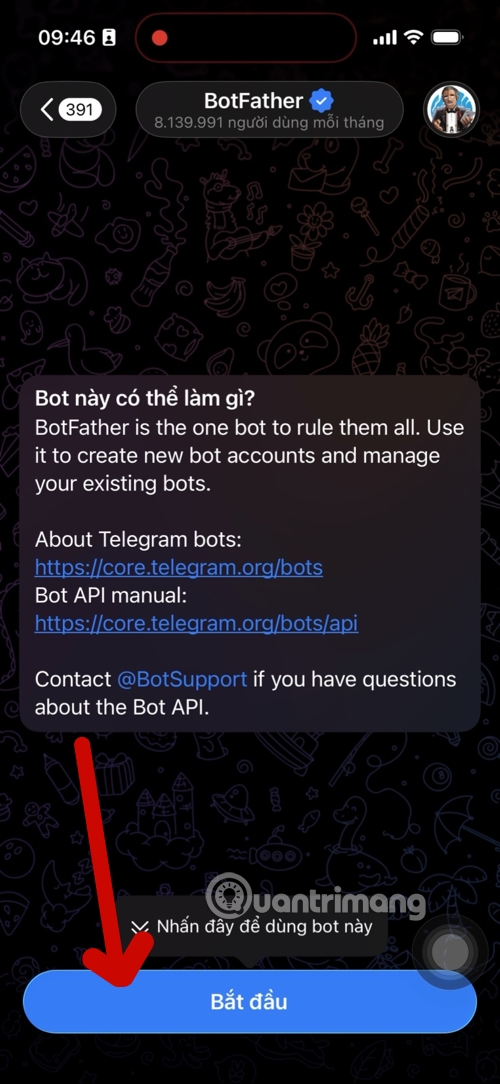 tạo bot tele