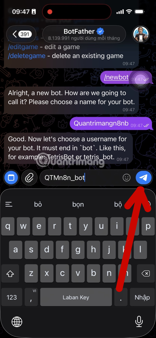 tạo bot telegram