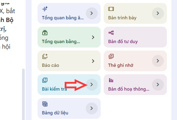 Tạo bài kiểm tra trên NotebookLM